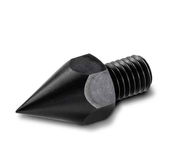 One shiny black machined part.